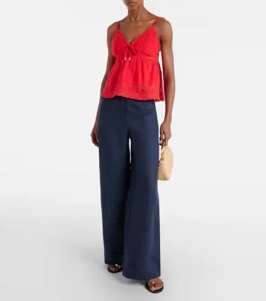 Melissa Odabash Beatrice cotton and linen top | Thumbnail 2