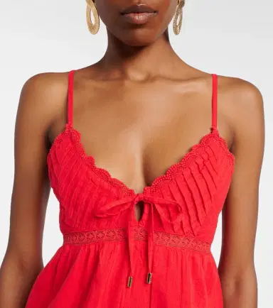 Melissa Odabash Beatrice cotton and linen top | Thumbnail 3