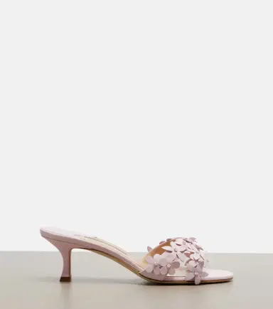 Manolo Blahnik Anista floral-appliqué leather mules | Thumbnail 3