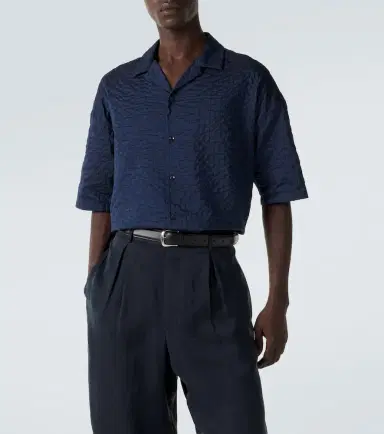 Giorgio Armani Seersucker bowling shirt | Thumbnail 3 Giorgio Armani Seersucker bowling shirt | Thumbnail 3