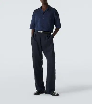 Giorgio Armani Seersucker bowling shirt | Thumbnail 4 Giorgio Armani Seersucker bowling shirt | Thumbnail 4