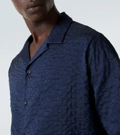 Giorgio Armani Seersucker bowling shirt | Thumbnail 5 Giorgio Armani Seersucker bowling shirt | Thumbnail 5