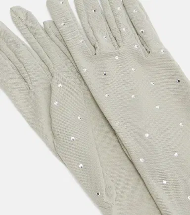 Oseree Oséree Crystal-embellished mesh gloves | Thumbnail 2