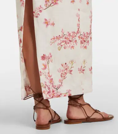 Agua by Agua Bendita Lirica Paraiso linen maxi skirt | Thumbnail 3