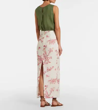 Agua by Agua Bendita Lirica Paraiso linen maxi skirt | Thumbnail 4