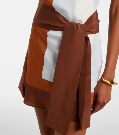 SIR. Striped halterneck silk minidress | Thumbnail 4