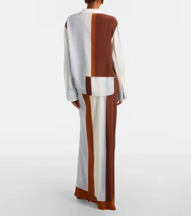 SIR. Striped silk maxi skirt | Thumbnail 5 SIR. Striped silk maxi skirt | Thumbnail 5