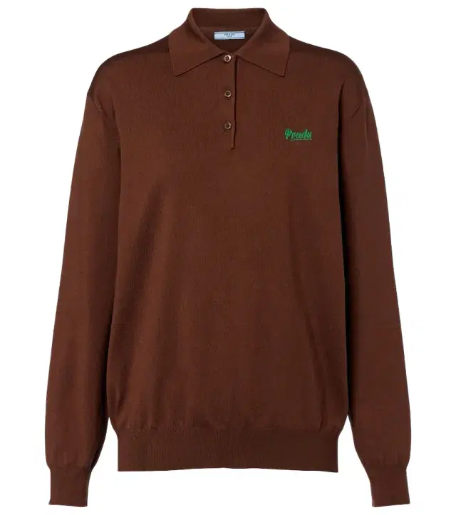 Prada Silk-blend polo sweater