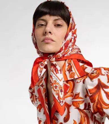 Dolce & Gabbana Majolica silk twill scarf | Thumbnail 4