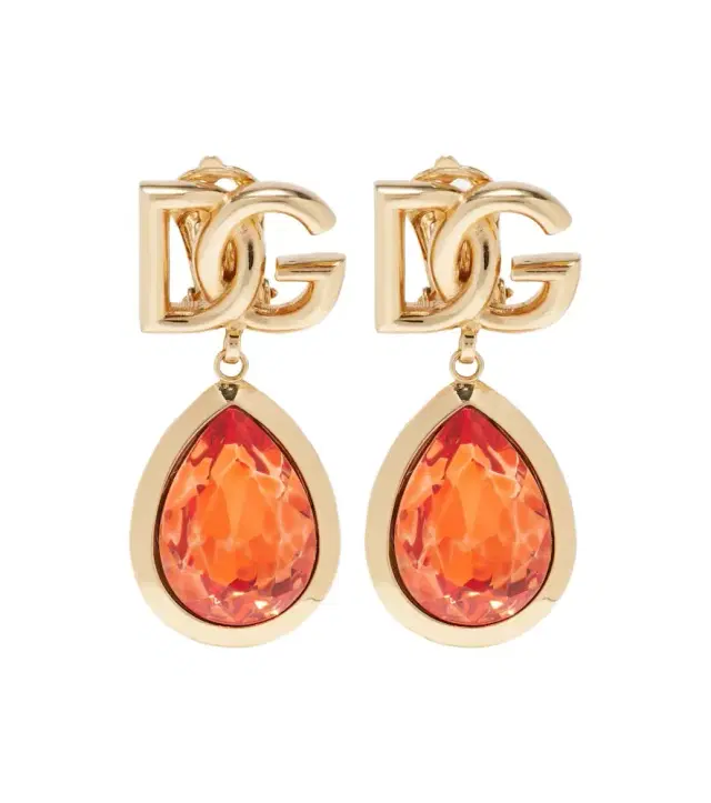Dolce & Gabbana DG crystal-embellished clip-on earrings