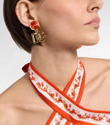 Dolce & Gabbana DG embellished clip-on earrings | Thumbnail 5