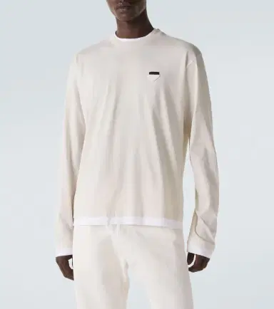 Prada Layered cotton jersey T-shirt | Thumbnail 4