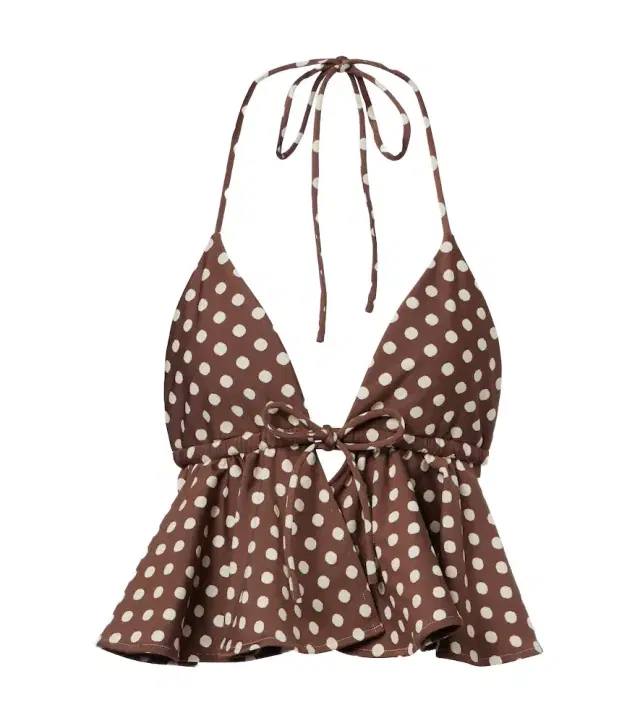 Emma ruffled polka-dot top