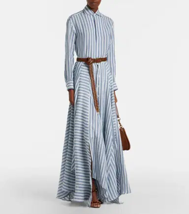 Ralph Lauren Collection Shamus striped linen maxi skirt | Thumbnail 3