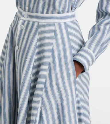 Ralph Lauren Collection Shamus striped linen maxi skirt | Thumbnail 4
