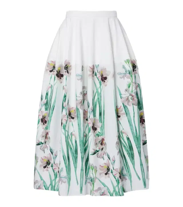 Floral cotton midi skirt
