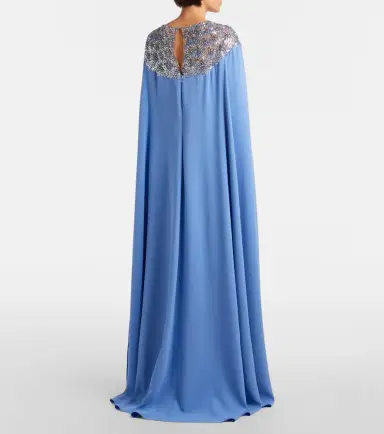 Oscar de la Renta Embellished caped silk-blend gown | Thumbnail 4 Oscar de la Renta Embellished caped silk-blend gown | Thumbnail 4
