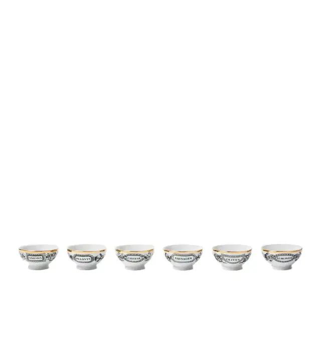 FORNASETTI Set of 6 porcelain bowls
