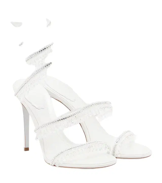 Rene Caovilla Chandelier embellished satin sandals