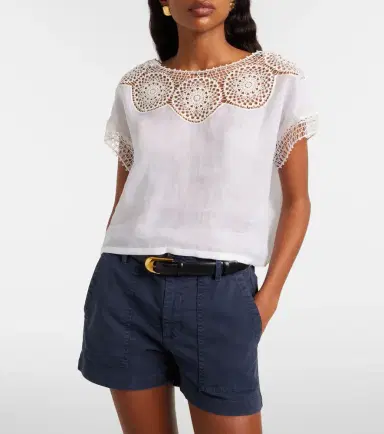 Nili Lotan Caila crochet-trimmed ramie top | Thumbnail 5 Nili Lotan Caila crochet-trimmed ramie top | Thumbnail 5