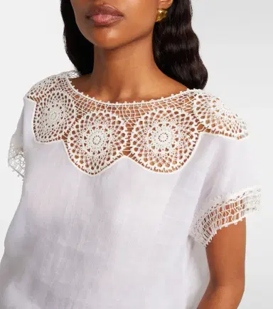 Nili Lotan Caila crochet-trimmed ramie top | Thumbnail 6 Nili Lotan Caila crochet-trimmed ramie top | Thumbnail 6