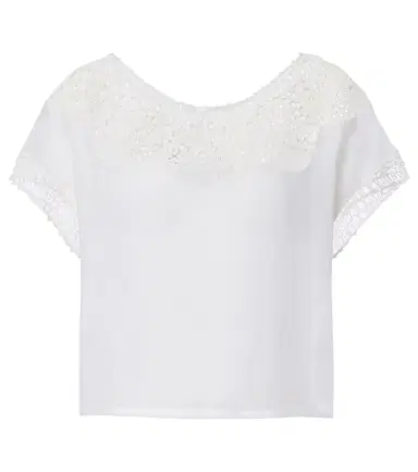 Nili Lotan Caila crochet-trimmed ramie top | Thumbnail 1 Nili Lotan Caila crochet-trimmed ramie top | Thumbnail 1
