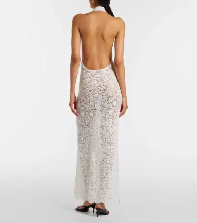 Nili Lotan Eddie crochet halterneck cotton maxi dress | Thumbnail 5