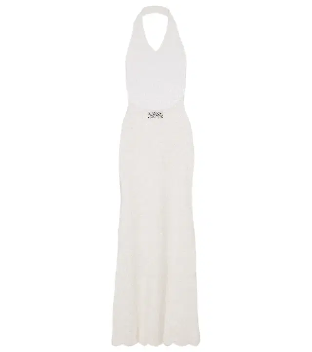 Nili Lotan Eddie crochet halterneck cotton maxi dress