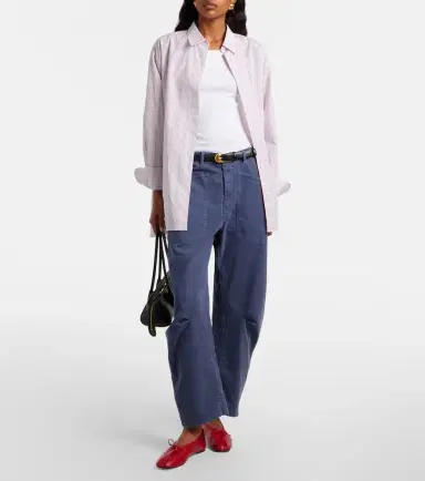 Nili Lotan Shon cotton barrel-leg pants | Thumbnail 5