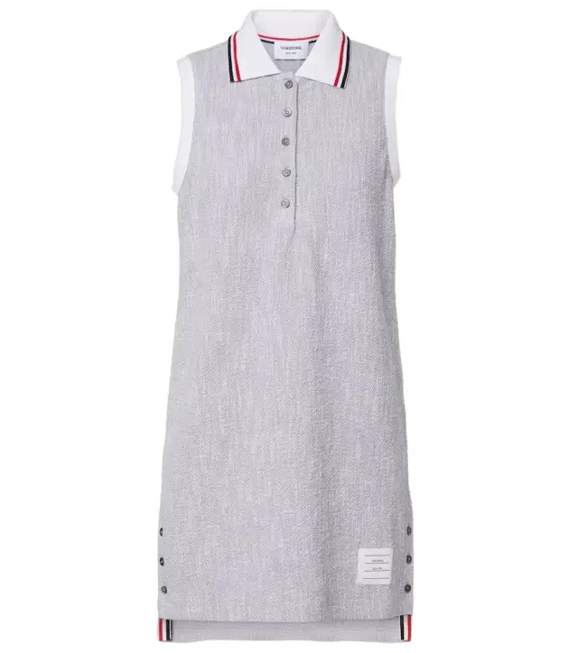 Cotton-blend tweed polo dress