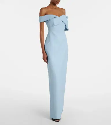 RACHEL GILBERT Maddie draped off-shoulder crêpe gown | Thumbnail 3