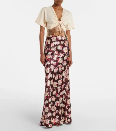 Rabanne Embellished cotton jersey crop top | Thumbnail 2