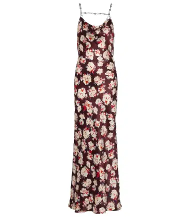 Rabanne Chain-detail floral silk maxi dress | Thumbnail 1 Rabanne Chain-detail floral silk maxi dress | Thumbnail 1