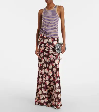 Rabanne Piercing gathered striped tank top | Thumbnail 2