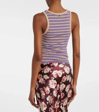 Rabanne Piercing gathered striped tank top | Thumbnail 6