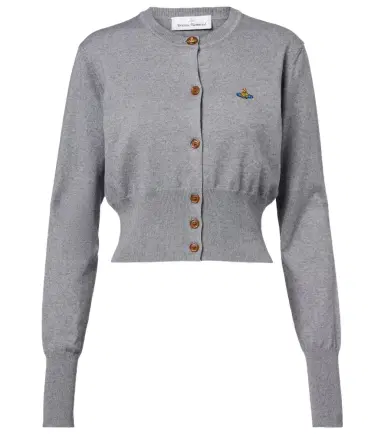 Vivienne Westwood Bea cropped cotton and cashmere cardigan | Thumbnail 1 Vivienne Westwood Bea cropped cotton and cashmere cardigan | Thumbnail 1