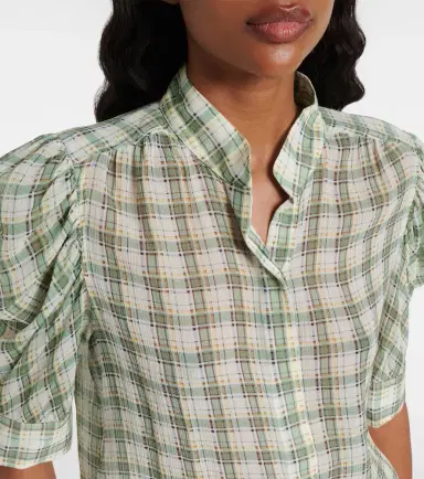 Frame Gillian checked silk blouse | Thumbnail 3