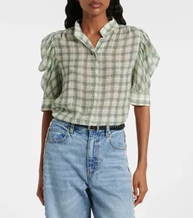 Frame Gillian checked silk blouse | Thumbnail 4