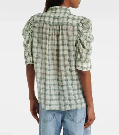Frame Gillian checked silk blouse | Thumbnail 6