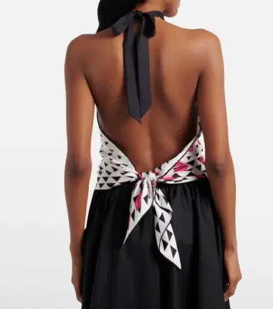 Prada Printed silk twill halterneck top | Thumbnail 4 Prada Printed silk twill halterneck top | Thumbnail 4