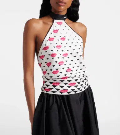 Prada Printed silk twill halterneck top | Thumbnail 5 Prada Printed silk twill halterneck top | Thumbnail 5