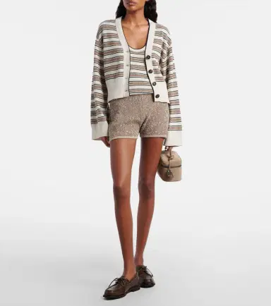 Brunello Cucinelli Striped cotton-blend top | Thumbnail 4