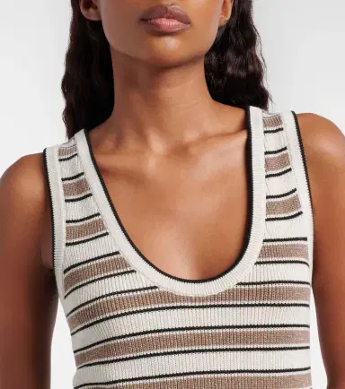 Brunello Cucinelli Striped cotton-blend top | Thumbnail 5