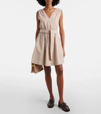 Brunello Cucinelli Striped cotton-blend minidress | Thumbnail 3 Brunello Cucinelli Striped cotton-blend minidress | Thumbnail 3