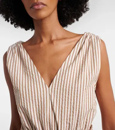 Brunello Cucinelli Striped cotton-blend minidress | Thumbnail 4 Brunello Cucinelli Striped cotton-blend minidress | Thumbnail 4