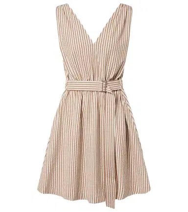 Brunello Cucinelli Striped cotton-blend minidress | Thumbnail 1 Brunello Cucinelli Striped cotton-blend minidress | Thumbnail 1