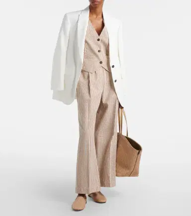Brunello Cucinelli Striped cotton-blend vest | Thumbnail 2