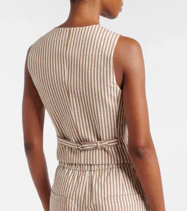 Brunello Cucinelli Striped cotton-blend vest | Thumbnail 4