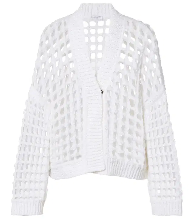 Brunello Cucinelli Open-knit cotton cardigan