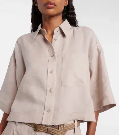 Brunello Cucinelli Oversized linen shirt | Thumbnail 3